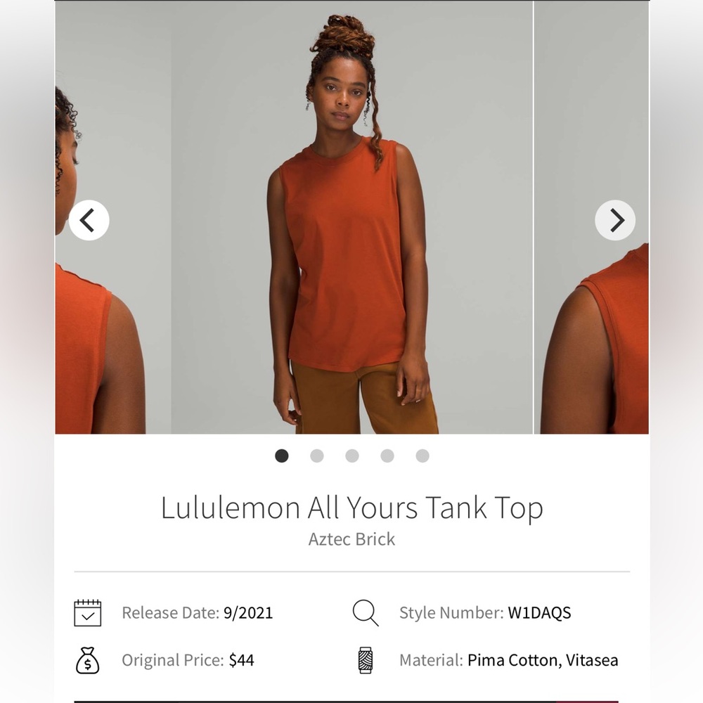 Lululemon All Yours Tank Top Size 8